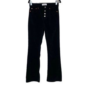 ZARA Corduroy Pants Button Fly Black Bootcut High Rise Size 6